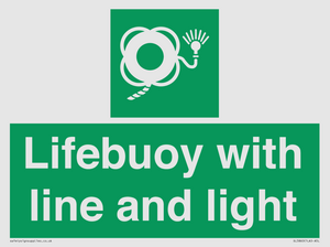 Lifebuoy with line and light